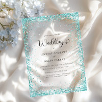 Mariage Pailleté Vert Menthe Moderne