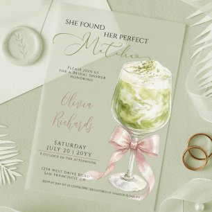 Invitations En Acrylique Mariage Parfait Matcha