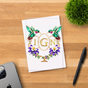 Invitations En Acrylique Mariage personnalisé avec lettres IGN Hummingbird