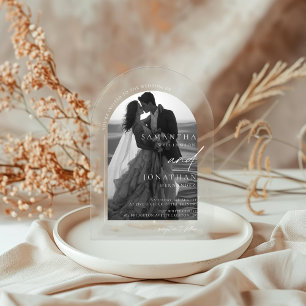 Invitations En Acrylique Mariage Photo Arc Moderne