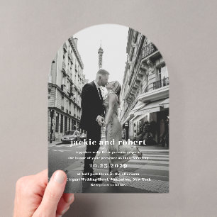 Invitations En Acrylique Mariage photo moderne minimaliste