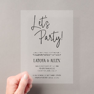 Invitations En Acrylique Mariage Réception de Fuite de Cérémonie de Mariage