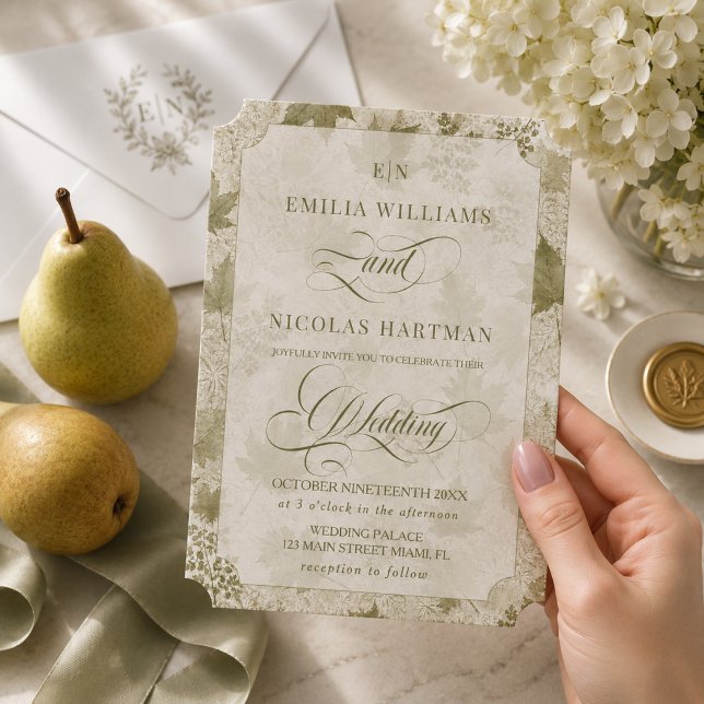 Invitations En Acrylique Mariage Romantique Botanique (Créateur téléchargé)