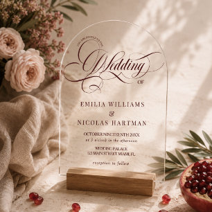 Invitations En Acrylique Mariage romantique en Bourgogne