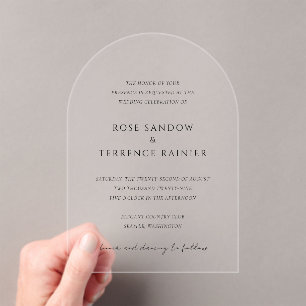 Invitations En Acrylique Mariage Simple Moderne Élégant