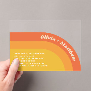 Invitations En Acrylique Mariage Super rétro   Boho Sunset Transparent