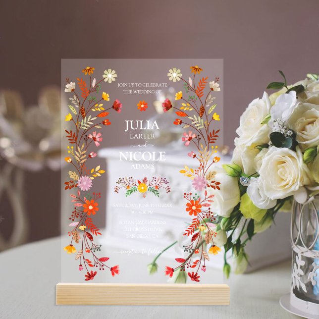 Invitations En Acrylique Mariage tendance mexicain Talavera Floral Fiesta (Créateur téléchargé)