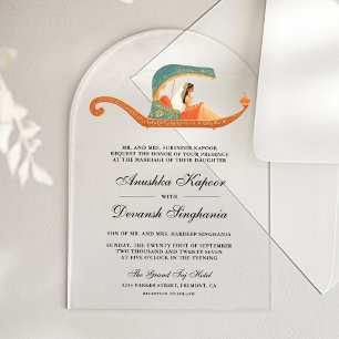 Invitations En Acrylique Mariage traditionnel indien de la mariée Doli