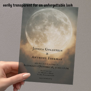 Invitations En Acrylique Mariage Transparent Arche Pleine Lune Sombre Gothi