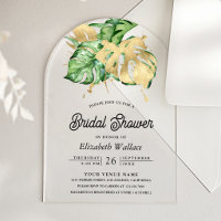 Mariage Tropical Monstera Or Paume Bridal Shower