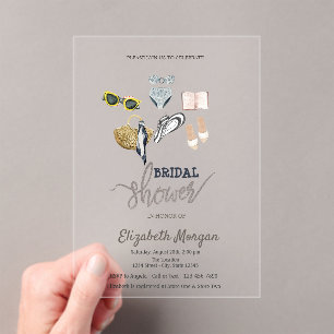 Invitations En Acrylique Mariage Tropical sur la Plage