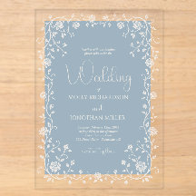 Mariage Vintage Dusty Blue Rose Vine