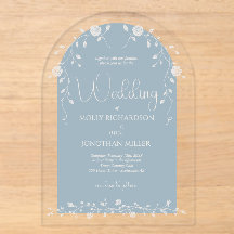 Mariage Vintage Dusty Blue Rose Vine