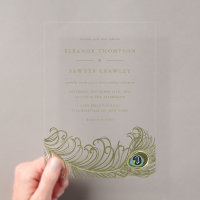 Mariage Vintage Plume de Paon Fantaisiste