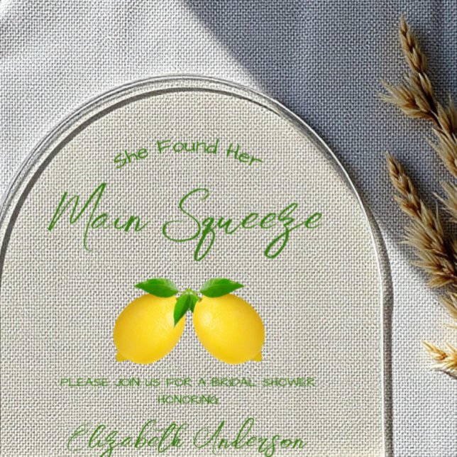 Invitations En Acrylique Mariée au citron Main Squeeze (Créateur téléchargé)