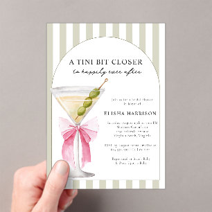 Invitations En Acrylique Martini Tini Un Peu Plus Proche Rayure Enterrement