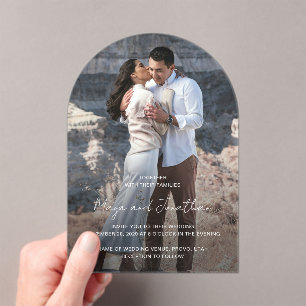 Invitations En Acrylique Maya Simple Photo Mariage moderne