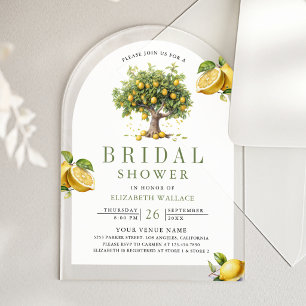 Invitations En Acrylique Méditerranéen Arbre à Citron Arche Baby Shower