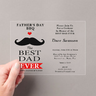 Invitations En Acrylique Meilleur Papa du Monde Fête des Pères Moustaches D
