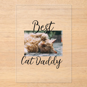 Invitations En Acrylique Meilleurs parents de papa chat photo simple maman