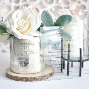 Invitations En Acrylique Menu de fête de Noël du logo de l'entreprise