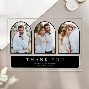 Invitations En Acrylique Merci Minimal Arch 3 Photo Mariage Remerciement