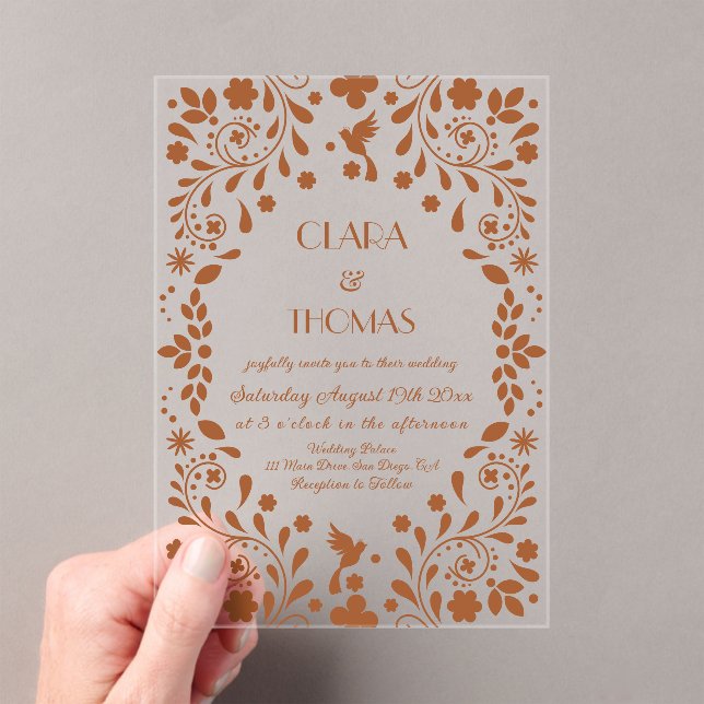 Invitations En Acrylique Mexican Talavera Terracotta Wedding (In situ (ordinateur de poche))
