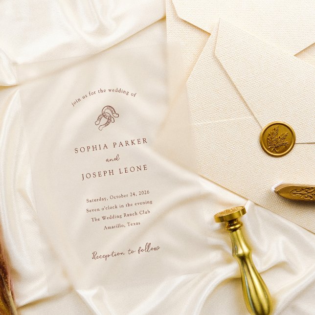 Invitations En Acrylique Mini-fer à cheval | Mariage Brown rustique (Créateur téléchargé)