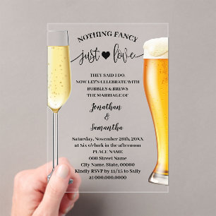 Invitations En Acrylique Minimaliste Rien De fantaisie Juste Amour Bubbles