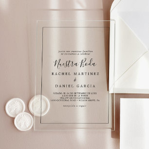 Invitations En Acrylique Minimaliste Simple Romantique Classique Mariage Es