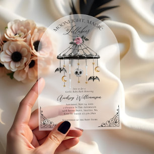 Invitations En Acrylique Mobile Halloween gothique vintage pour Baby Shower