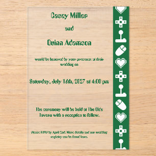 Invitations En Acrylique Mode multijoueur en mariage en acrylique vert