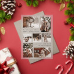 Invitations En Acrylique Modern Festive sept Photo collage Noël<br><div class="desc">Modern Festive sept collage photo Christmas HolidayCard</div>