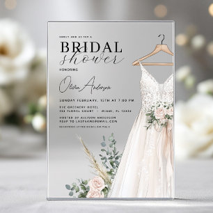Invitations En Acrylique Moderne Botanique Eucalyptus Rustique pour Mariage