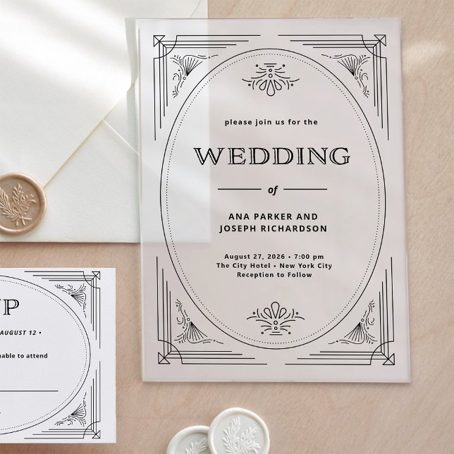 Invitations En Acrylique Moderne Déco | Mariage Élégant (Créateur téléchargé)