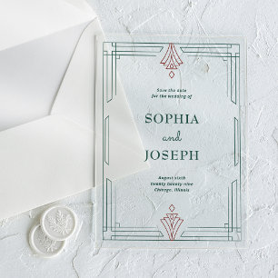 Invitations En Acrylique Moderne Déco   Noël Mariage Enregistrer la Date