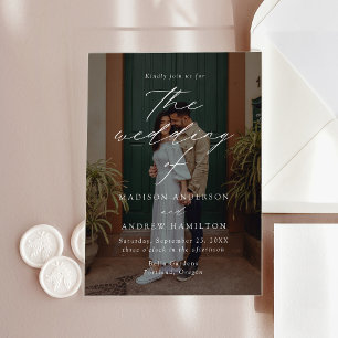 Invitations En Acrylique Moderne Élégant Écriture Photo Mariage