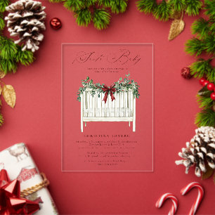 Invitations En Acrylique Moderne Élégant Santa Bébé Baby Shower