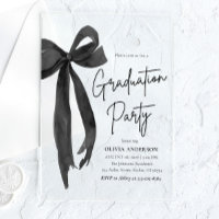 Moderne Elégant tendance Stylish Black Bow Graduat