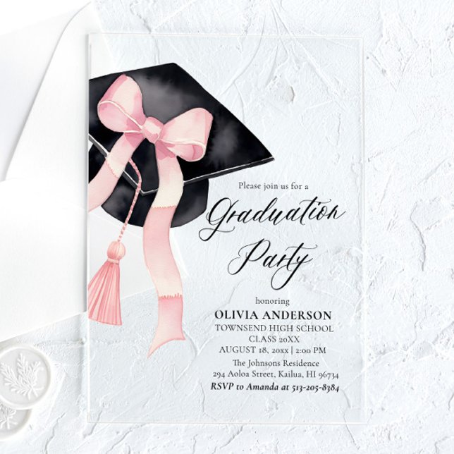 Invitations En Acrylique Moderne Elégant tendance Stylish Bow (Créateur téléchargé)