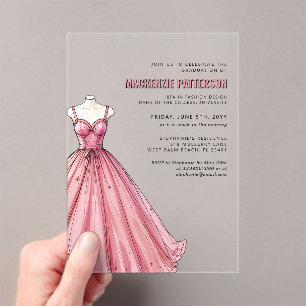 Invitations En Acrylique Moderne Fashion School Fashion Designer Graduation