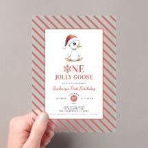 Moderne Noël Premier Anniversaire Une Oie Joyeuse