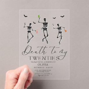 Invitations En Acrylique Mort à ma vingtaine Halloween 30e anniversaire
