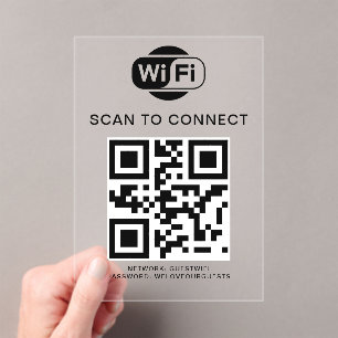 Invitations En Acrylique Mot de passe Wifi Analyse du code QR pour se con