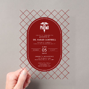 Invitations En Acrylique Motif de vérification de la remise des diplômes en