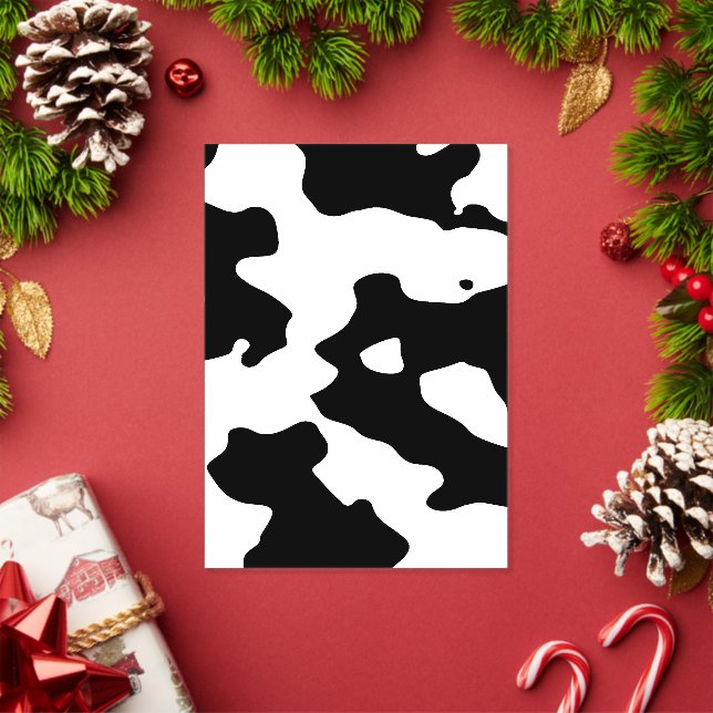 Invitations En Acrylique Motif Vache Noir et Blanc  (Insitu (vacances))