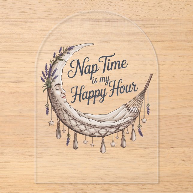 Invitations En Acrylique Nap Time Is My Happy Hour (Recto)