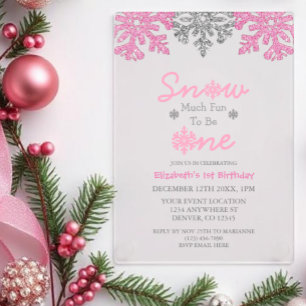 Invitations En Acrylique Neige beaucoup amusant pour être un hiver 1er anni