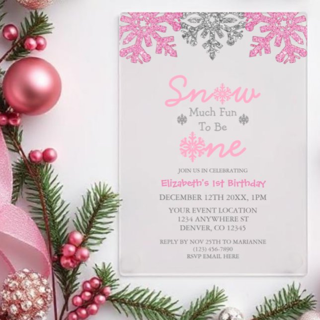 Invitations En Acrylique Neige beaucoup amusant pour être un hiver 1er anni (Créateur téléchargé)