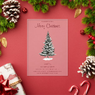 Invitations En Acrylique Noël à New York : Fête Moderne Hivernale Branchée
